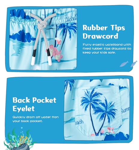 Image of SURF CUZ Surfcuz Little Boys Swim Trunks UPF 50+ Toddler Beach Shorts Swimsuit Kids Quick Dry Swimwear