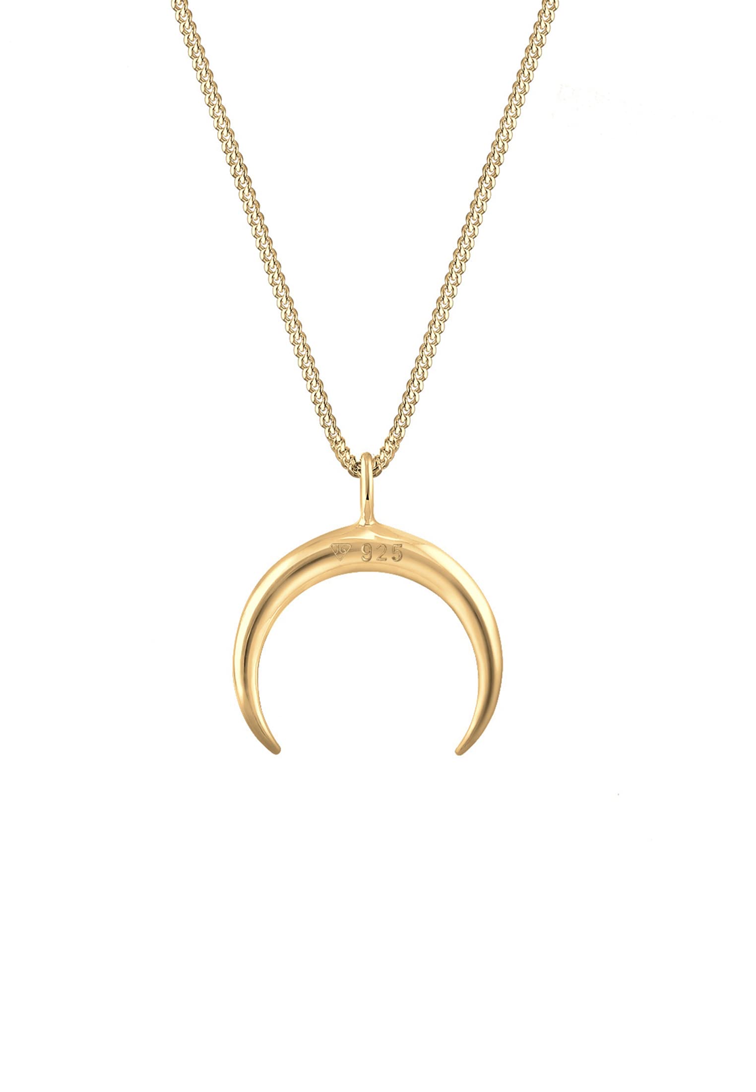 Elli Damen Halskette mit Sichel Mond Anhänger Astro in 925 Sterling Silber 45 cm lang