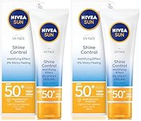 NIVEA SUN UV Face Shine Control Face Sunscreen SPF 50+ 50ml | Matte Face Sunscreen | UVA/UVB Protection | Fast Absorbing Formula | For Oily & Combination Skin Types | Perfect for Everyday Use