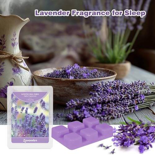 Image of SCENTORINI Wax Melts Wax Cubes, Lavender Wax Melts for Sleep, 4 * 1.25oz | Summer Scent, Scentsy Wax Melts for Warmer, with Lavender Essential Oil, Scented Soy Wax Strong Scent