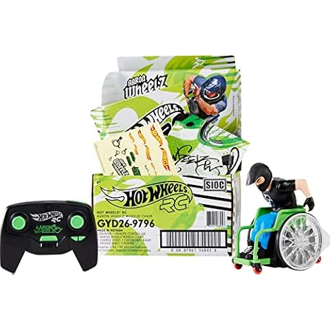 Hot Wheels RC Aaron Wheelz Wheelie Chair, Remote-Control Wheelchair Cover