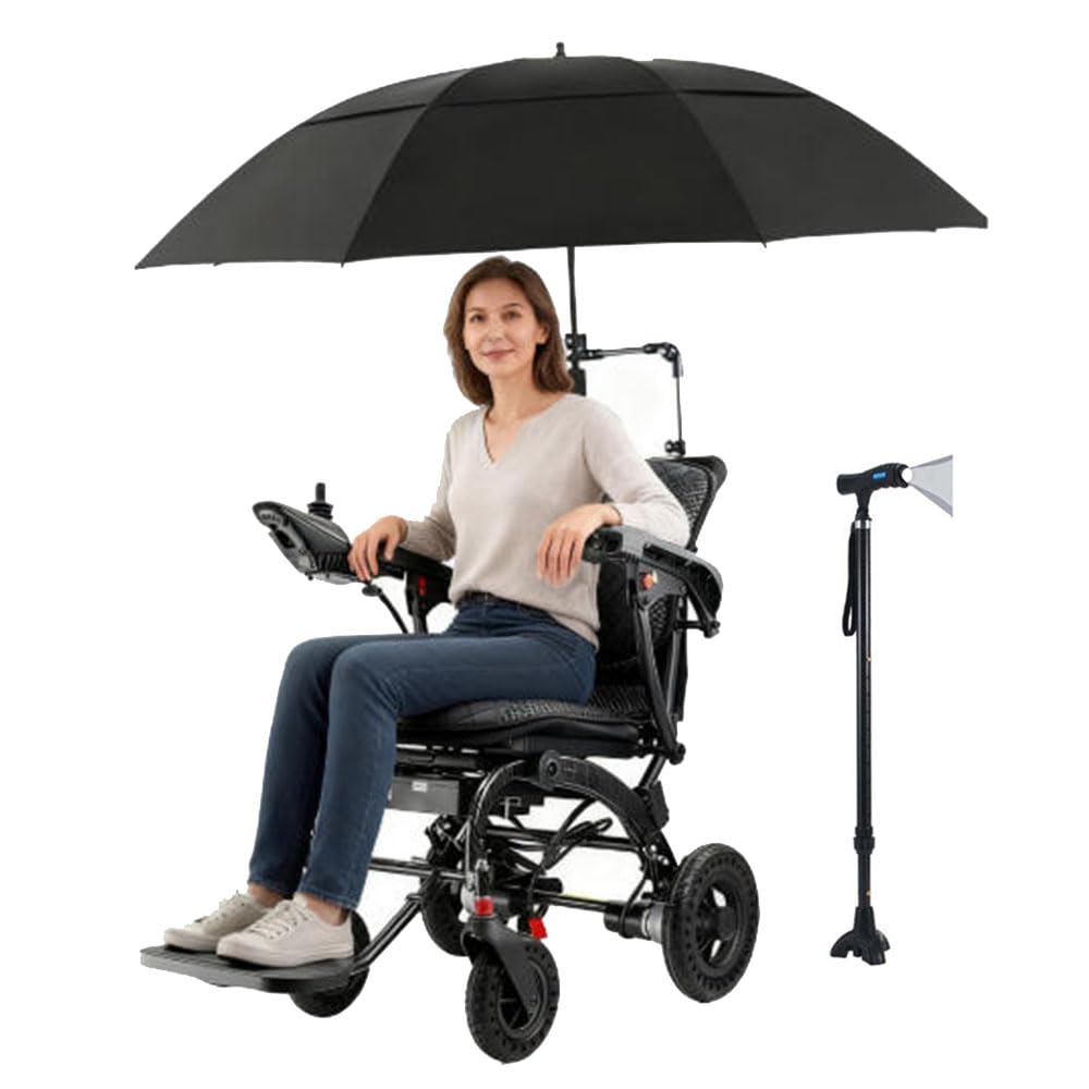 Sedia a rotelle elettrica pieghevole con doppio motore potente per adulti, scooter di mobilità ultra-leggero pieghevole con capacità 230lbs | Piegaggio in 3 secondi,20ah