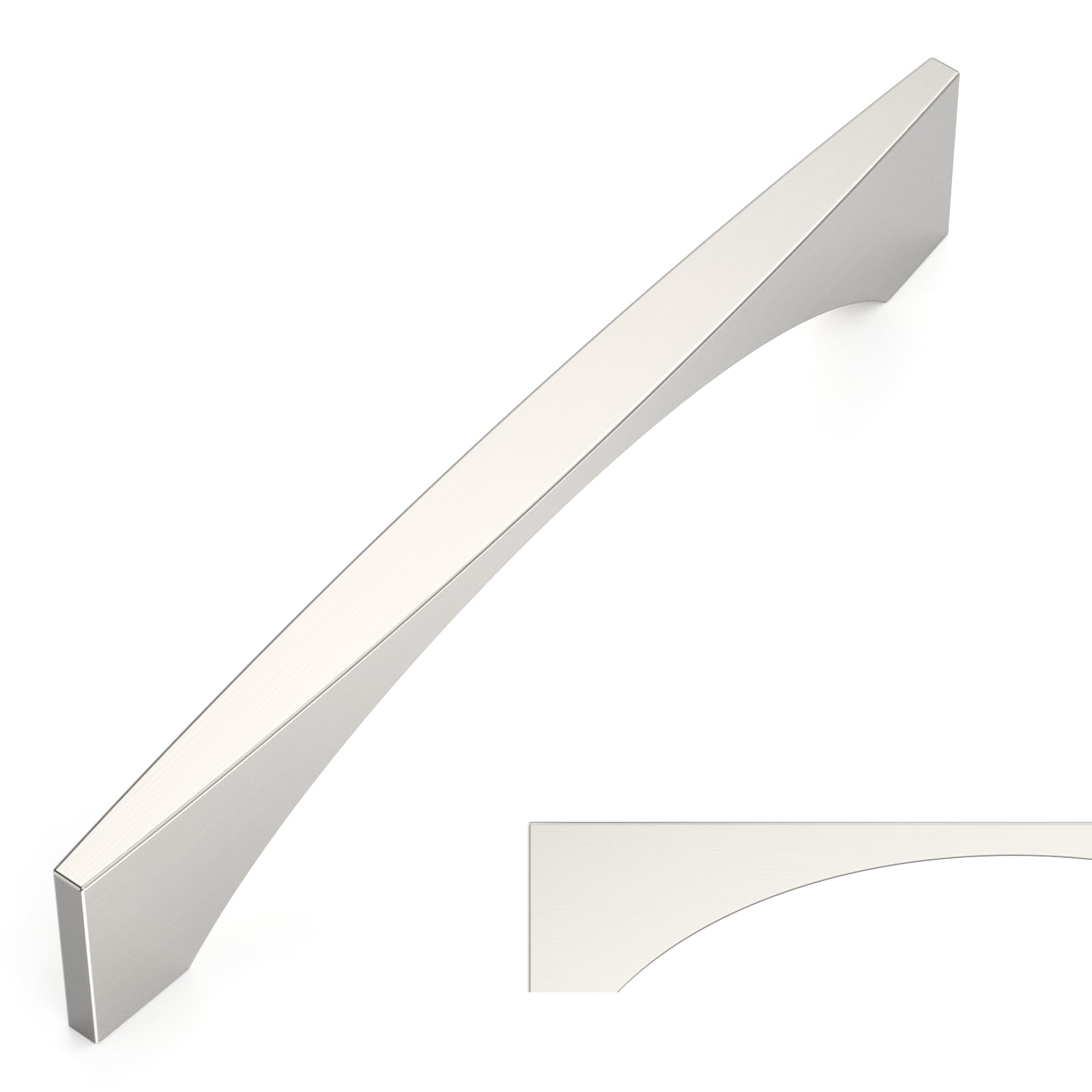 Amerdeco 10 Pack Brushed Satin Nickel Cabinet Pulls 5 Inch(128MM) Hole Centers Kitchen Cabinet Handles for Cabinets Cupboard Handles Drawer Pulls