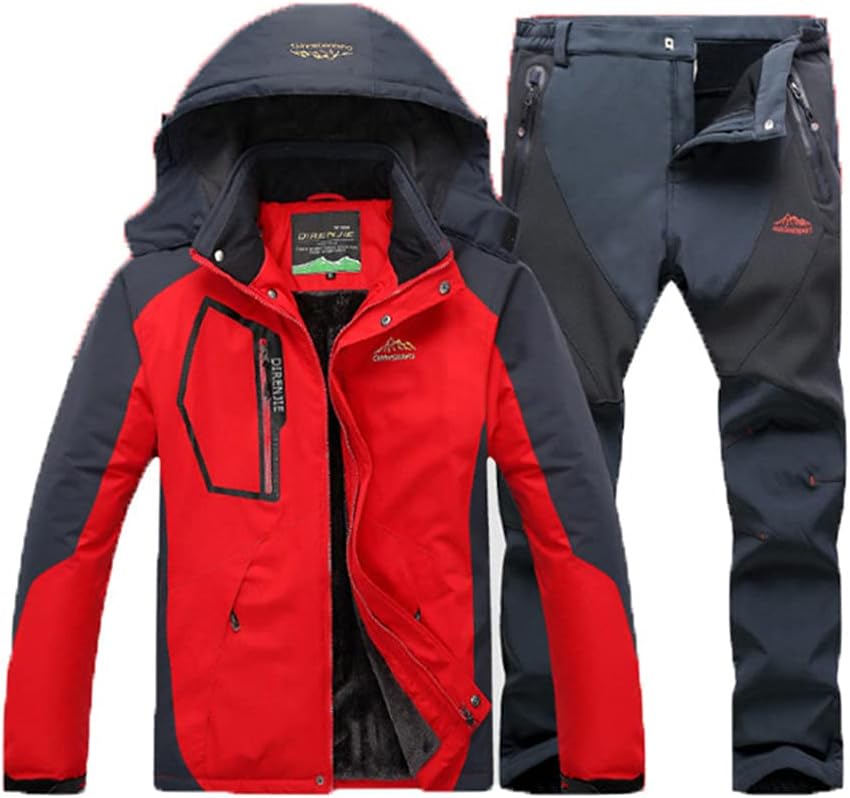 RWLOVE Winter Ski Suit Men Windproof Waterproof Snowboard Jacket and Pants Outdoor Thermal Fleece Snow Coat