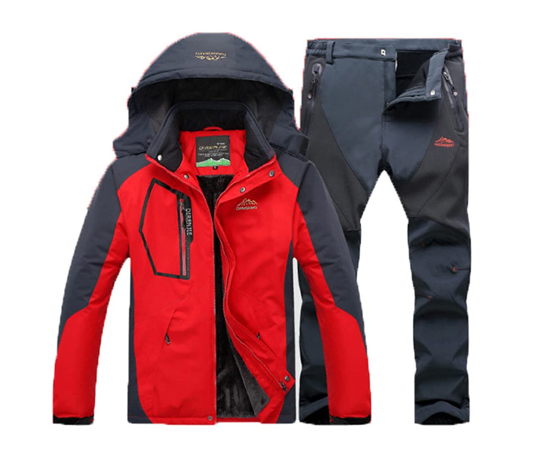 RWLOVE Winter Ski Suit Men Windproof Waterproof Snowboard Jacket and Pants Outdoor Thermal Fleece Snow Coat