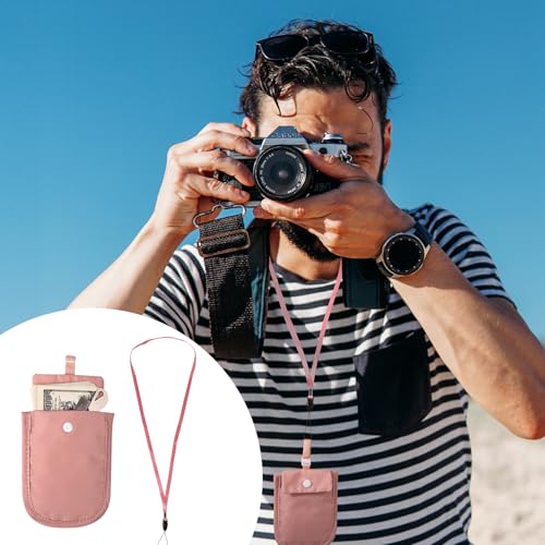 Image of Hidden Bra Wallet - Undercover Travel Pouch with Adjustable Elastic Strap for Credit Cash,Cards, and Valuables - Secret Stash Pocket for All Bra Sizes (pink)