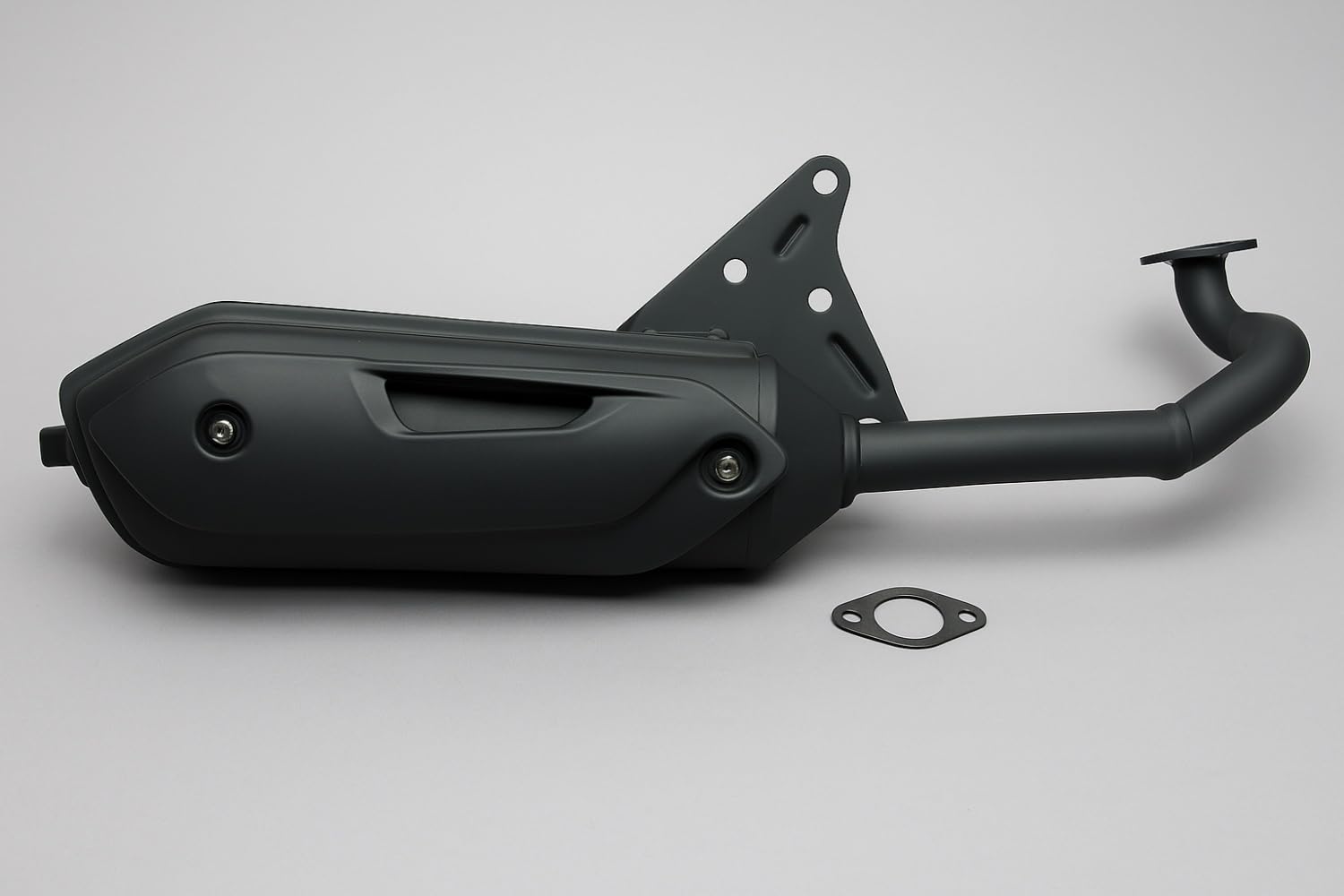 Silent-Pro Auspuff Schwarz E-geprüft – passend für Yamaha Aerox, Jog, Neos, Zuma – 50cc 2-Takt Roller mit Minarelli Motor – E-Geprüft