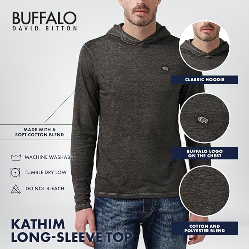 Buffalo David Bitton Men's Long Sleeve Burnout Hoodie Lightweight4