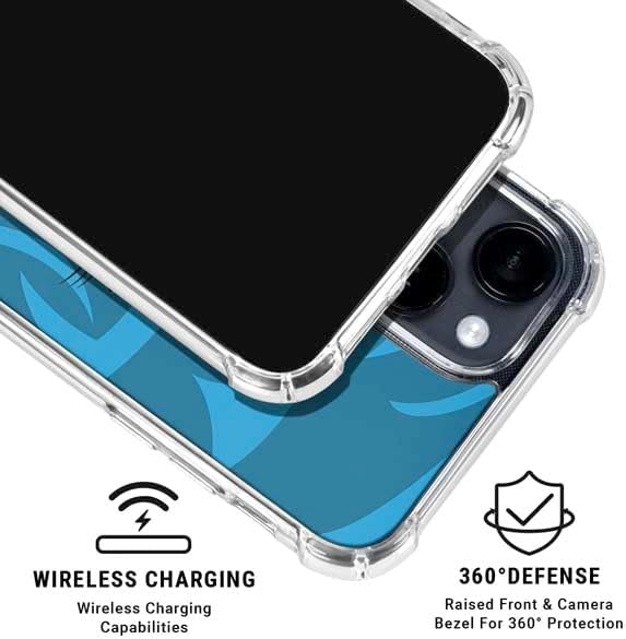 Skinit Clear Phone Case Compatible with iPhone 15 - Officially Licensed NFL Carolina Panthers Double Vision Design