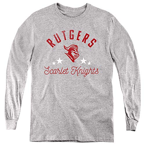 Rutgers University Official Scarlet Knights Youth Long Sleeve T Shirt, Athletic Heather, X-Large