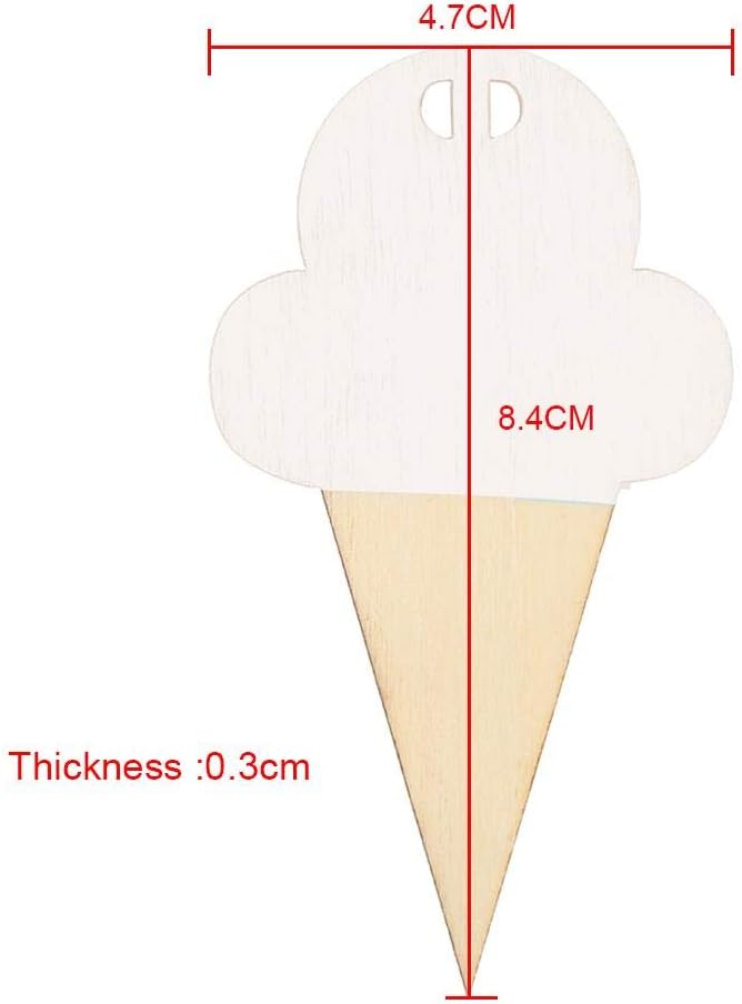 10Pcs Wooden Hanging Garland Ice Cream Cone Garland for Apartment Dorm Living Room Bedroom Baby Nursery Art Party Backdrop Decoration(Purple) - Image 5