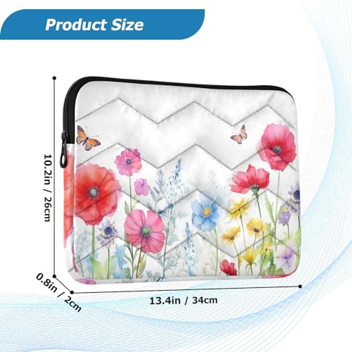Funda para portátil 13-14 pulgadas flores acuarela impermeable miniatura 3