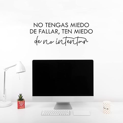 Calcomanía de vinilo para pared, No Tengas Miedo De FallarDon't Be Afraid to Fail Be Afraid Not to Try - 9 x 25 pulgadas - Pegatina inspiradora de