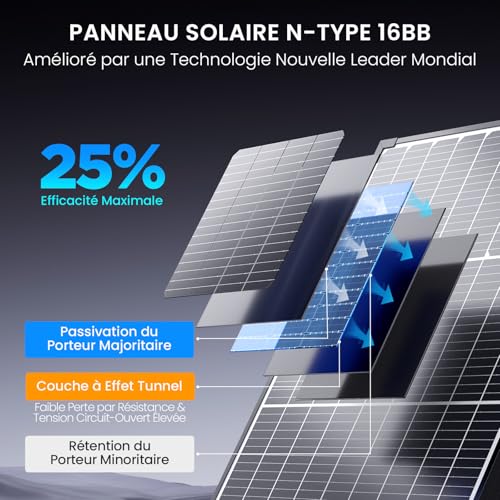 N-Type 16BB 55W Monokristalline Solarmodule, Callsun 55W Solarpanel, PV-Module,3.2mm Glas,Ideal für 12V Batterie,Wohnmobil, Balkonkraftwerk, Gartenhäuse, Boot,Camping (Halterung nicht enthalten)