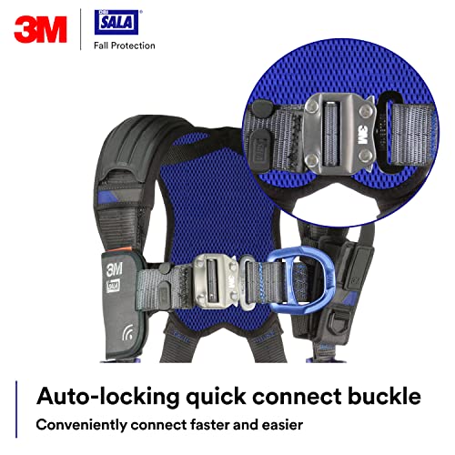 Image of 3M 1140137 DBI-SALA ExoFit X300 Comfort Vest Climbing Harness Fall Protection, OSHA, ANSI, General Industry, Aluminum Back and Front D-Ring, Leg Tongue Buckle, 2X