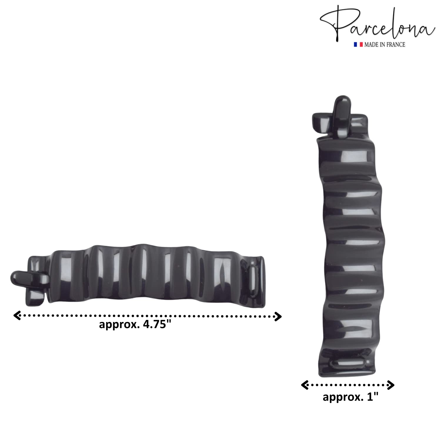 Fermaglio Capelli Barrette Parcelona French Medium Twist - Nero Lucido E Opaco - Foto 3