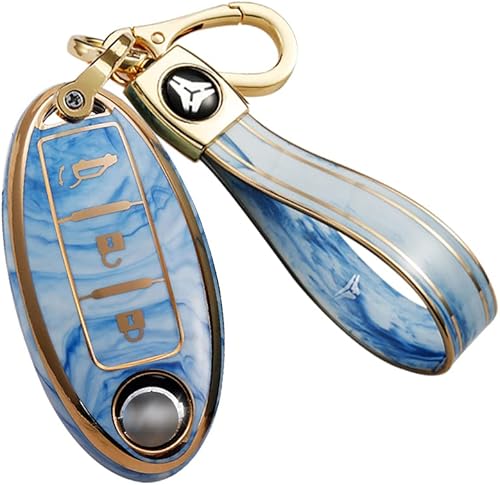 ontto Funda para llave de coche para Nissan con protección completa, color azul, Azul