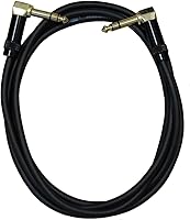 Vista 2 de Audio2000'S E25112X2 - Paquete de dos cables TRS chapados en oro de 1/4 de pulgada en ángulo recto a chapado en oro de 1/4 pulgadas TRS en ángulo