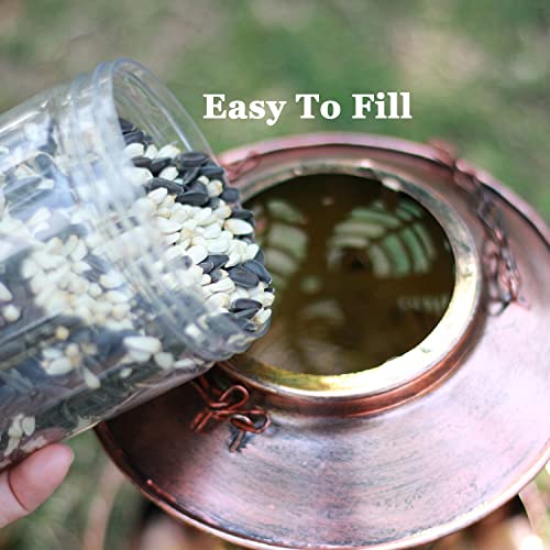 Solar Bird Feeder For Outdoors Hanging Outside, Squirrel Proof Retro Metal Bird Feeders, Great Garden Decor Gift For Bird Lovers, One More Solar Panel Birdfeeder, Hummingbird Pattern #TOP4