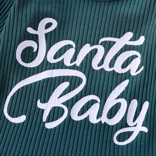 My First Christmas Baby Girl Outfit Letter Print Long Sleeve Romper Plaid Bell Bottoms Set Winter Clothes3