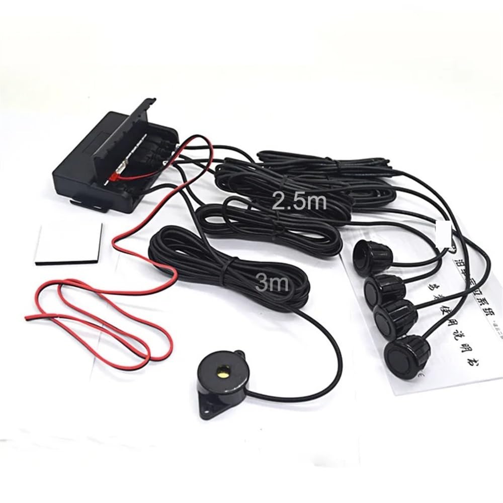 Kit sensori parcheggio Auto Parktronic cicalino allarme sonoro radar | Auto Parktronic cicalino allarme sonoro radar di retromarcia con 4 sensori di parcheggio kit di rilevamento posteriore senza
