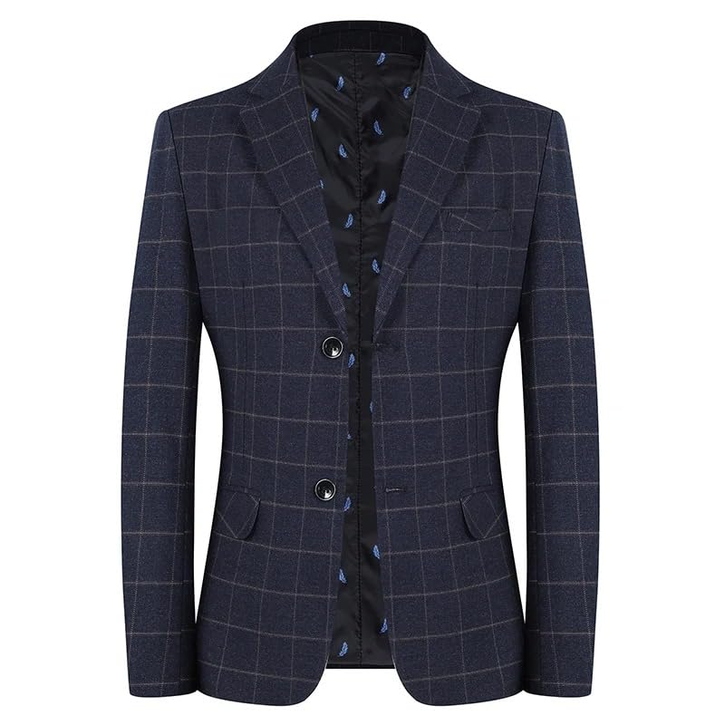 Men's Plaid Blazer Casual Spring Autumn Coat Suit3