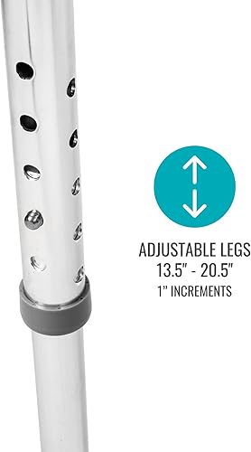 Miniatura 4 de DMI Silla de ducha para bañera o banco de ducha para regadera interior, hecha de aluminio antideslizante con asiento de plástico, no necesita