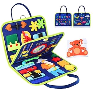 Hooku Busy Board for Toddlers, Montessori Toys for 3 Year Olds, Learning toys for 3 Year Olds, Baby Sensory Toys for 3 Year Old, Fine Motor Skills Toys, Toddler Travel Toys, Baby Gifts