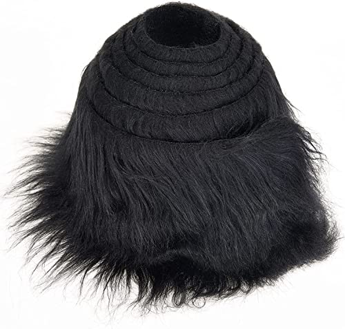 MUSLONG Ruban en fausse fourrure à poils longs - Pour travaux manuels, couture, décoration - Rouleau de bordure en peluche - 5 x 150 cm - Noir