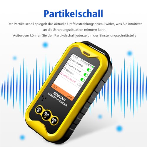 Geigerzähler Radioaktivität FS5000 Strahlendetektor Nukleare Strahlungsmesser mit PC Software Beta Gamma Röntgen Wiederaufladbare Strahlungsmesser Radioaktiver Monitor Tester
