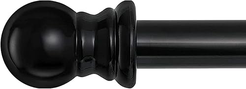 Black Curtain Rods for Windows 66 to 144" - Long