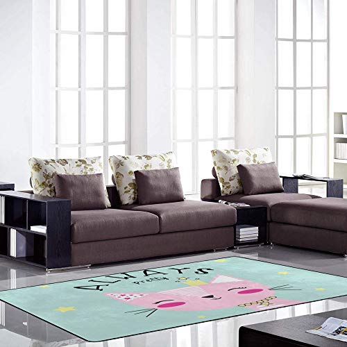 Tapis de maison moderne motif Hello grand format en polyester salon - 4