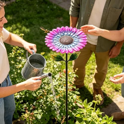 Bol d'eau pour colibris avec piquet de jardin robuste