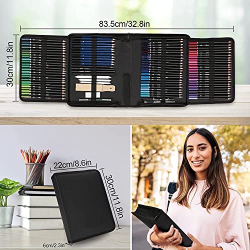 Image of Amazon Brand - Solimo 145 PCS Drawing & Sketching Kit, Artist Pencil Set with Colored Pencils, Sketch Pencils, Charcoal & Graphite Pencils