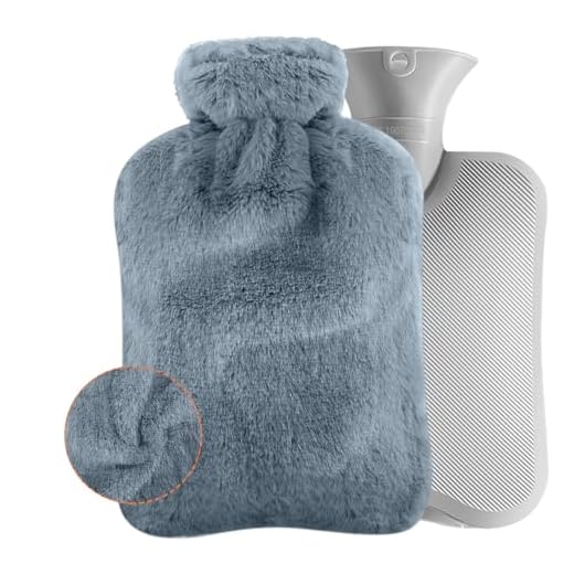 Bolsa de Agua Caliente, 2L Botella Agua Caliente con Botellas de Agua Caliente de PVC a Prueba de Fugas y Suave Felpa Funda para Manos, Pies, Calentador de Cintura, Calambres Menstruales