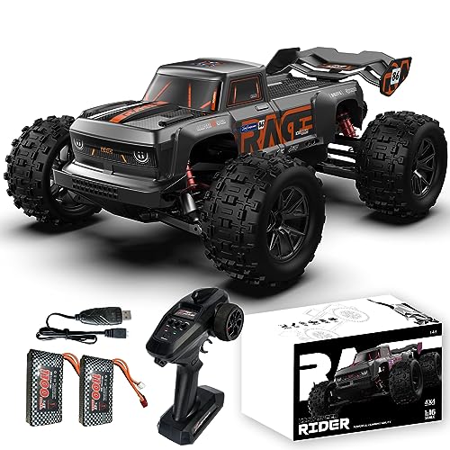 dexinco 1:16 Ferngesteuertes Auto, RC Auto 40km/h, 4WD Off-Road Monster RC Truck, Hobby Klasse Schnelle Rennauto mit 2 Akku für 40 Min. Laufzeit, RC Buggy für Erwachsene und Kinder