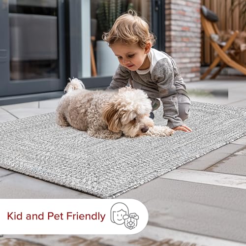 nuLOOM 10' x 13' Solid Hand Braided Indoor/Outdoor Area Rug, Pet-Friendly, High Traffic, Weather Resistant, for Patio, Balcony, Bedroom, Living, Dining Room, Wynn Salt and Pepper by nuLOOM - Image 6