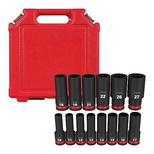 49-66-7014 for Milwaukee Shockwave 1/2\" Impact Duty Metric Deep Socket Set - 14 PC