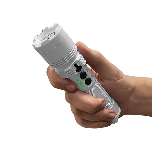 GUARD DOG SECURITY LightSafer Stun Gun with LED Flashlight - Police Strength Stun Gun with Concealed Prong Technology - Rechargeable with Charging Indicator
