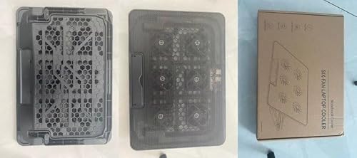 Laptop Kühler, 6 Leise Fans Gaming Cooler Kühlpads, 5 Höhenverstellbar & Handyständer, 2 USB Ports & Einstellbarer Geschwindigkeit, Lüfter for Notebook Under 17 Zoll, Stabil und Leise
