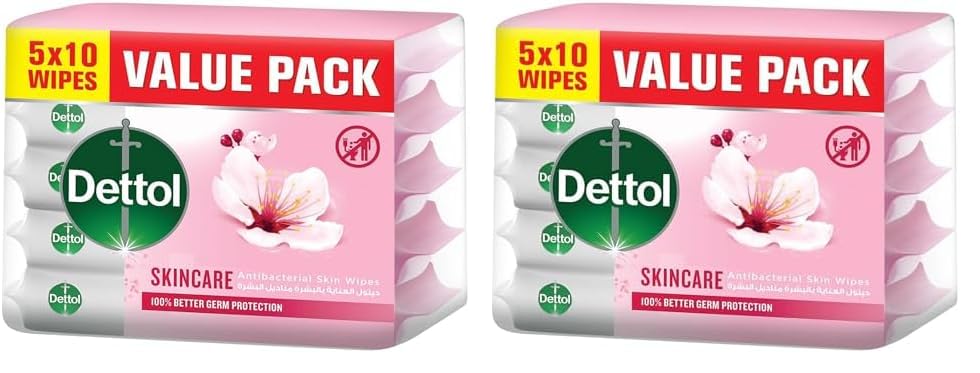 Dettol Skincare Antibacterial Skin Wipes Pack of 20 x 5