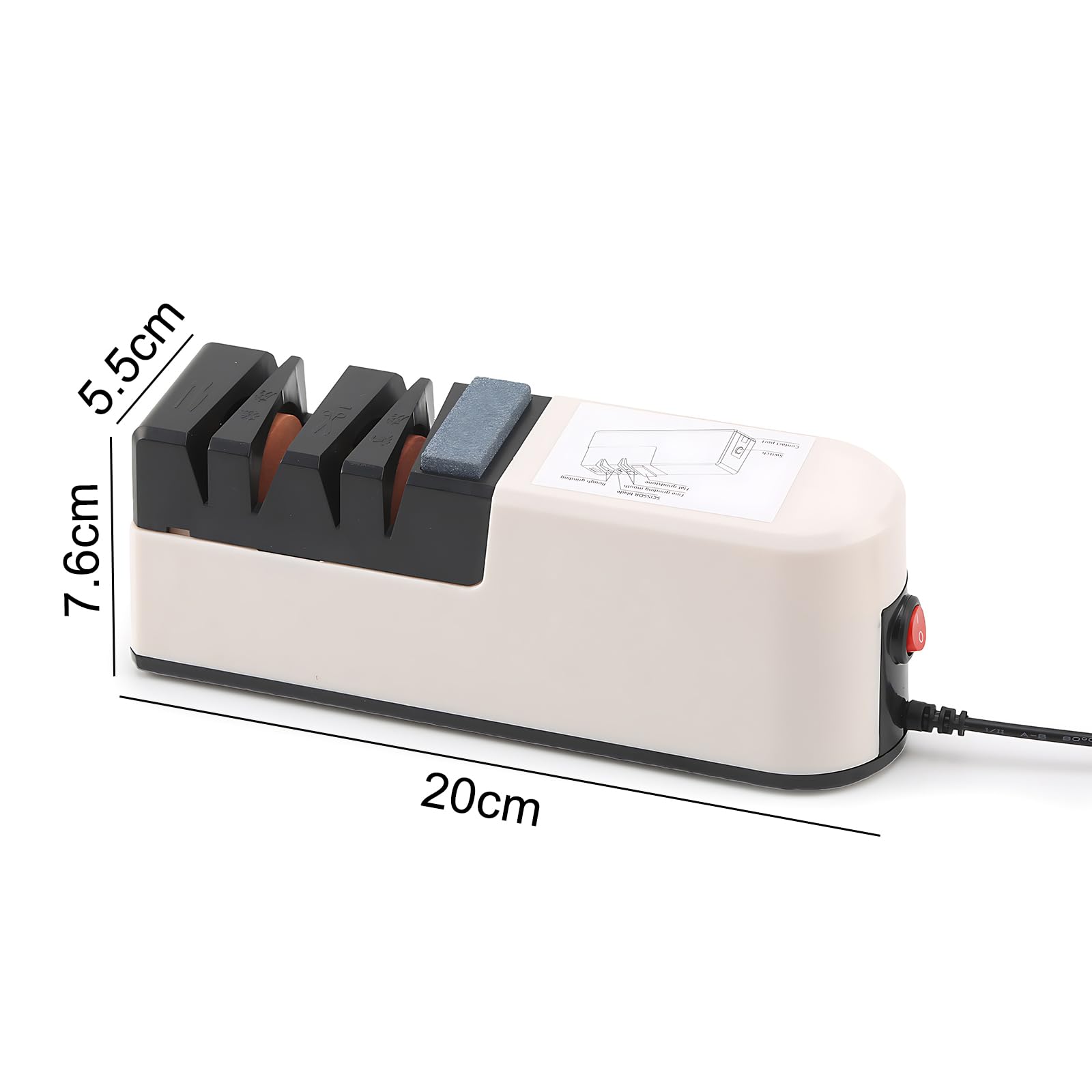 Aiguiseur de couteaux électrique 2 étapes Aiguiseur de couteaux électrique Aiguiseur de couteaux ergonomique Diamant professionnel pour un aiguisage fin et céramique spéciale pour un aiguisage précis
