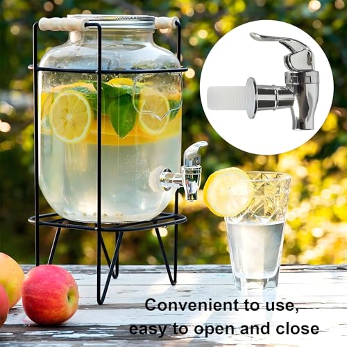 TUKEVA® 2 Stück Wasserspender Ersatzhahn Silber Getränkespender Zapfhahn Wasserhahn Haushalt Bier Kunststoff Getränkespender Zapfhahn für Bierfass,Getränkespender,Glas,Saft,Trinkbrunnen (Silber)