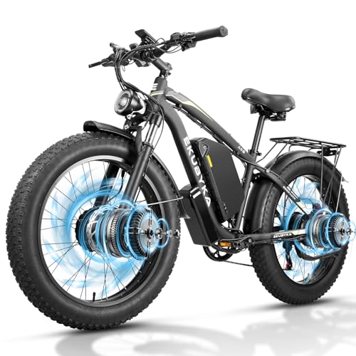 8000W Dual Motor Electric Bike for Adults, 48MPH Fast Ebike with 52V 36Ah Removable Battery, Up to 100 Miles Long Range, 24 Inch Fat Tire, Shimano 7-Speed, Shock Absorber Commuter E-Bike