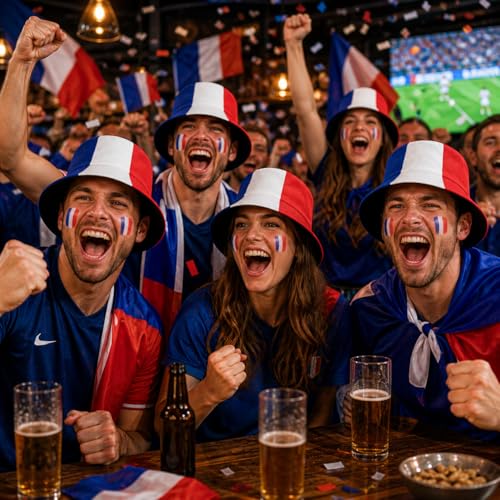 YESAH Bob France Réversible pour Coupe du Monde 2026,Chapeau de Pêcheur Français 56-58cm avec Drapeau France, Chapeau de Soleil en Polyester pour Matchs, Supporters et Événements Sportifs – vue 4