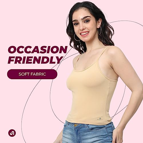 Image of Bodyband Camisole for women cotton spaghetti top for womens stretchable slips for womens adjustable strap cami tops for women regular fit spaghetti for woman inner slips for woman cotton inner for Girls