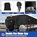 YimSting 1200D Pontoon Boat Cover with Support Poles 2 Pack, Heavy Duty Pontoon Boat Cover, 21-24 ft Waterproof Boat Cover for Pontoon with Motor Cover, Adjustable 16 Tie Down Straps,Black
