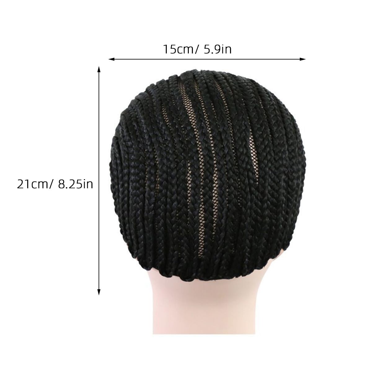 Healeved Elastic Crochet Wig Cap 7.9X5.9 Inch Soft Stretch Dome Net for Braiding Wigs Secure Fit Hair Styling Accessory - Image 2
