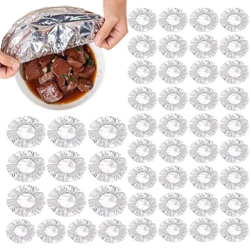 50Pcs Reusable Aluminum Foil Insulation Cover for Kitchen – Fresh-Keeping Food Cover, Thickened Heat-Resistant Material with Continuous Warmth