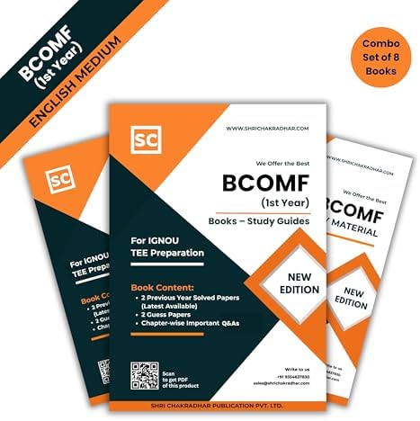 Buy IGNOU BCOMF 1st Year Books Set (8 Study Guides) – BCOC-132, BRL-101 ...